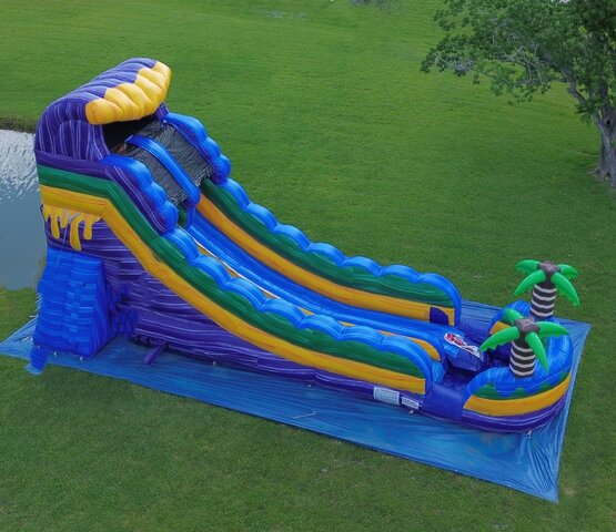 18 ft Single Lane Purple Oasis Wet or Dry Slide