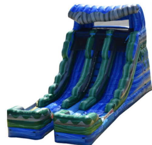 16 ft Double Lane Wave Marble Blue Wet or Dry Slide