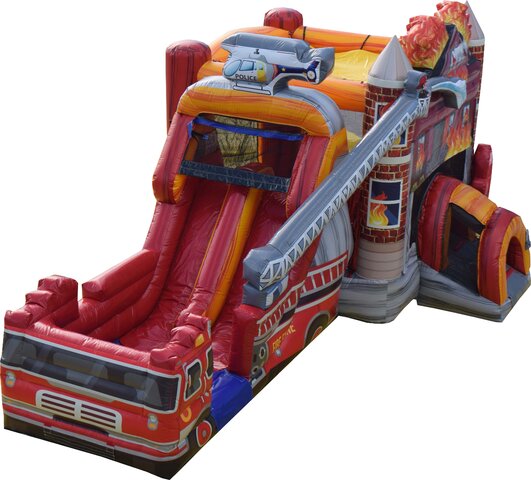 Fire House Bounce House Combo Wet or Dry