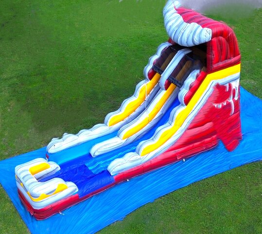 16 ft Single Lane Volcano Marble Red Wet or Dry Slide