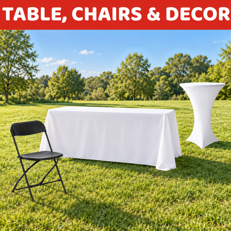 Tables Chairs and Decor Rentals