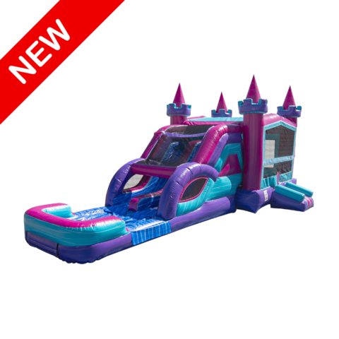 PRINCESS CASTLE BOUNCE HOUSE WITH DUAL LANE SLIDE - DRY