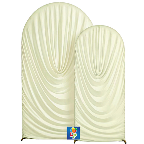 Elegant Draped Arch Covers - Ivory