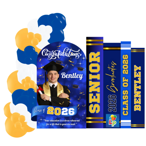 Grad  2026 Picture Backdrop w/ Balloon Garland