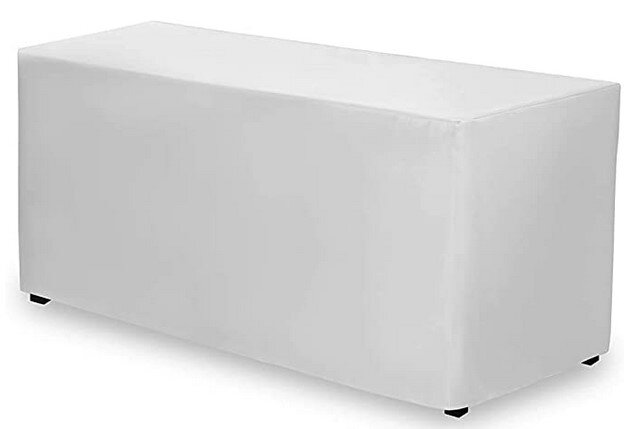 6ft Rectangle Fitted Polyester Table Cover - White