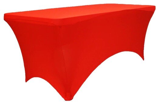 6ft Rectangle Spandex Table Cover - Red