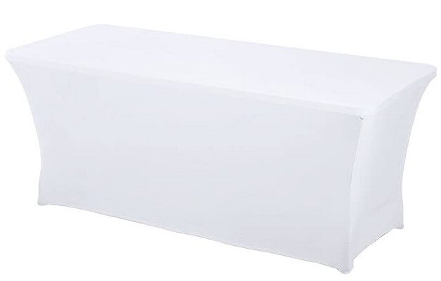 6ft Rectangle Spandex Table Cover - White