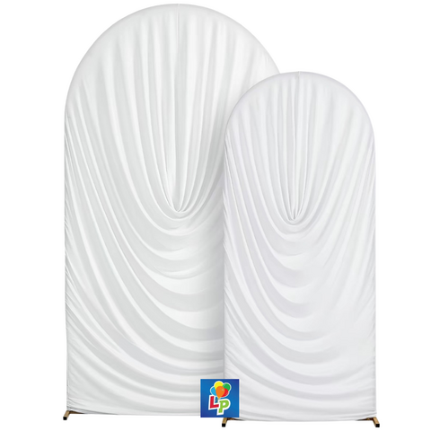 Elegant Draped Arch Covers - White