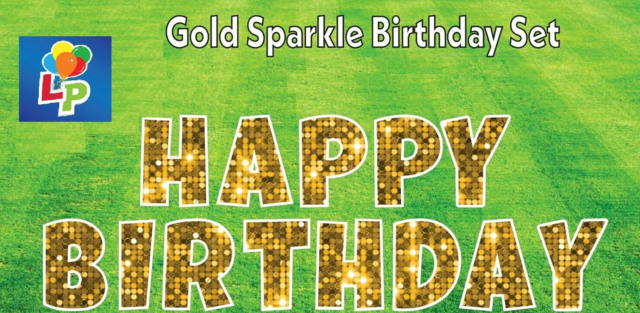 Happy Birthday Gold - Yard Card Greeting
