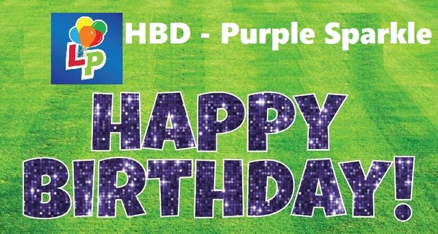 Happy Birthday Purple (Sparkle) - Yard Card Greeting
