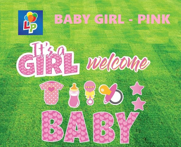 Welcome Baby Girl - Yard Card Greeting