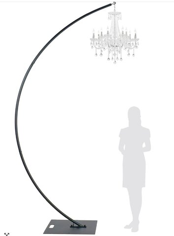 10′ Curved Hanging Chandelier Over the Table Display Stand – Black