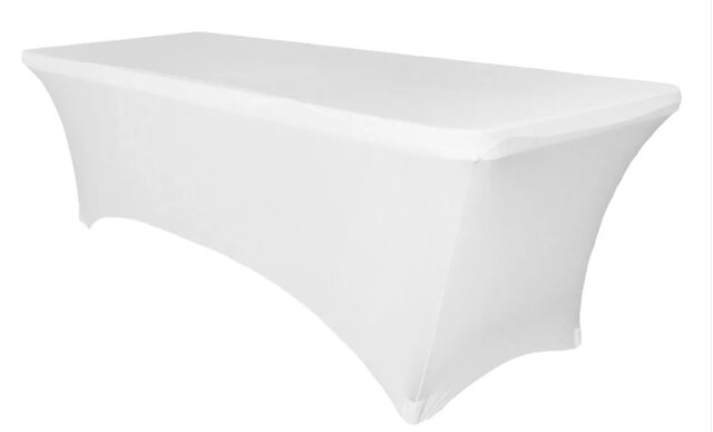 6ft Rectangle Spandex Table Cover - White