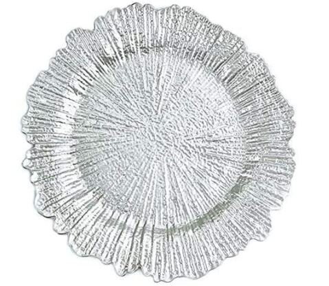 Silver Round Reef Charger Plate - Rental