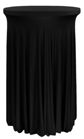 Wavy Spandex Cocktail Table Cover - Black