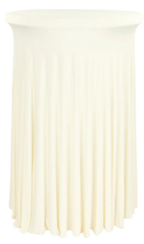 Wavy Spandex Cocktail Table Cover - Ivory