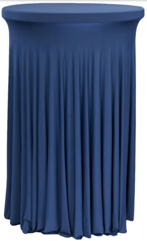 Wavy Spandex Cocktail Table Cover - Navy