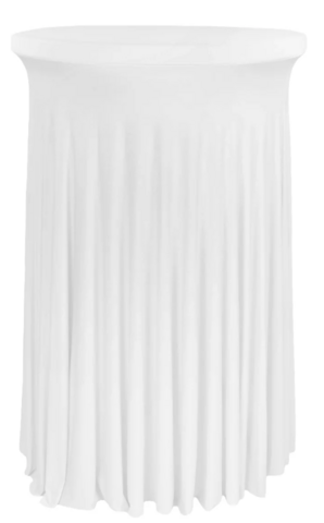 Wavy Spandex Cocktail Table Cover - White