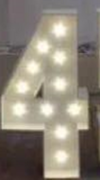 "4" 4ft LED Number Marquee