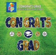 Congrats Grad (Blue & Gold) - Yard Card Greeting