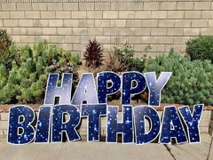 Happy Birthday Blue "Sparkle" - Yard Card Greeting
