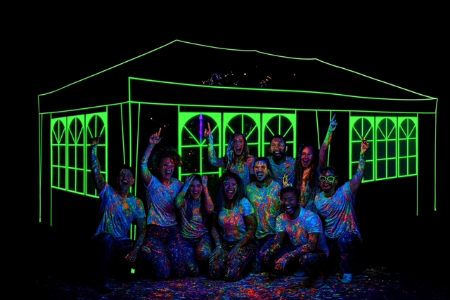 Glow in the DarK Splash Tent Set Up