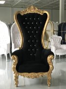 Black and Gold Throne Chair