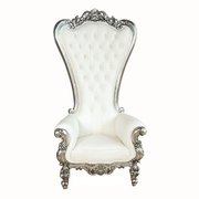 White and Silver Throne Chair 