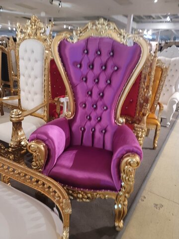 Purple and Gold Throne Chair 