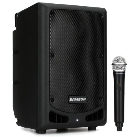 Samson Battery Operated Bluetooth Speaker with Microphone Expedition XP208w Rechargeable Portable PA