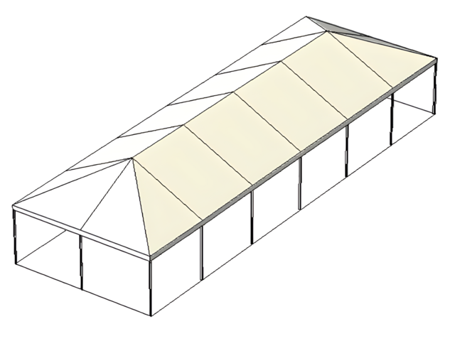 20' x 60' Keder Frame White Top Tent