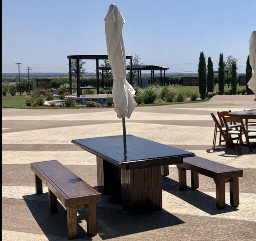 Vineyard 8' Rectangular Wood Table with Umbrella