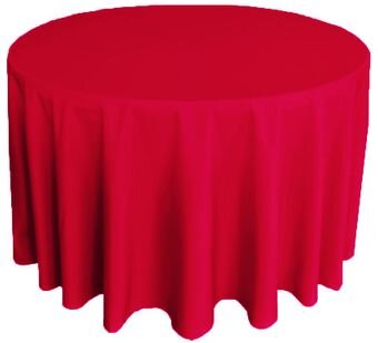Apple Red Polyester 132in Round Tablecloth