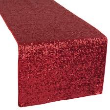 Apple Red Glimmer Sequin Table Runner