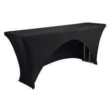 Black Spandex 6Ft x 18in Rectangular Table Cover