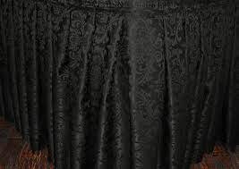 Black Damask Jacquard Polyester 21Ft. Table Skirt