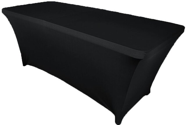 Black Spandex 6Ft Rectangular Table Cover