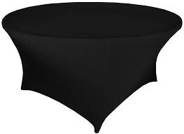 Black Spandex 7In Round Table Cover