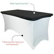 Black Spandex Table Topper Cap 6Ft Rectangular