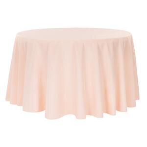 Blush Polyester 132in Round Tablecloth