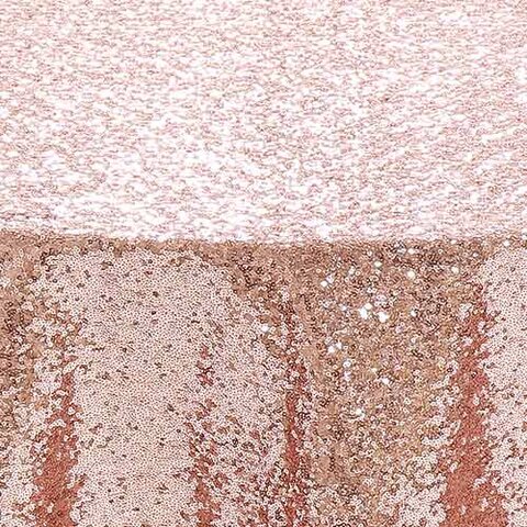 Blush Glimmer Sequin 120in Round Tablecloth