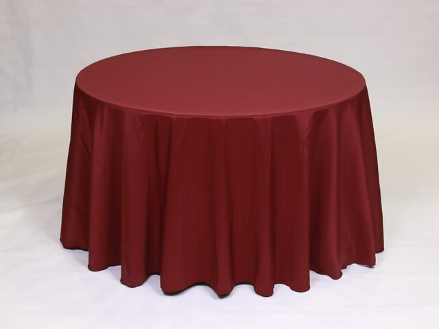 Burgundy Polyester 120in Round Tablecloth