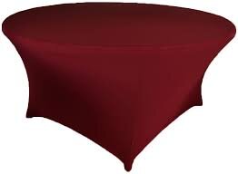 Burgundy Spandex 60in Round Table Cover