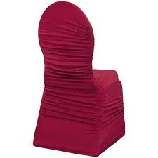 Burgundy Spandex Ruched Banquet Chair Cover