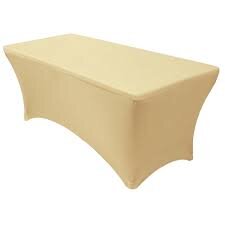 Champagne Spandex 8' Rectangular Table Cover