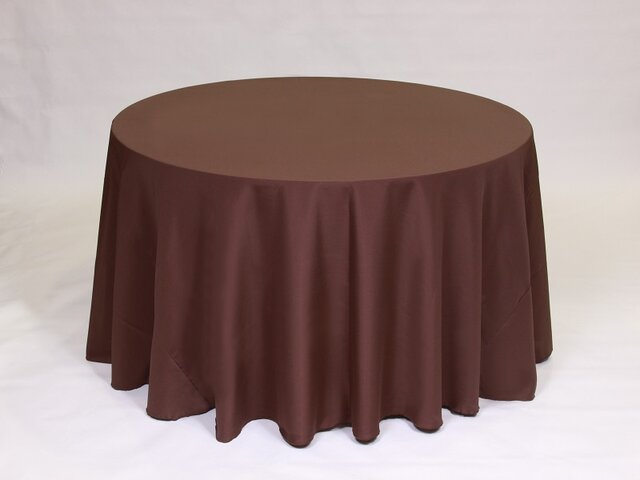 Chocolate Polyester 132in Round Tablecloth