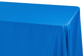 Ocean Blue Polyester 90In x 132In Rectangular Tablecloth