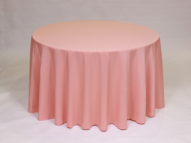 Coral Polyester 132'' Round Tablecloth
