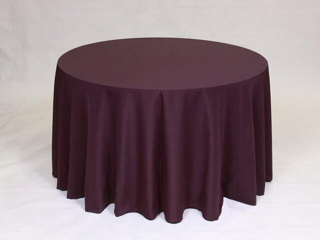 Eggplant/Plum Polyester 132'' Round Tablecloth