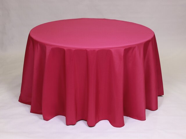 Fuchsia Polyester 108'' Round Tablecloth